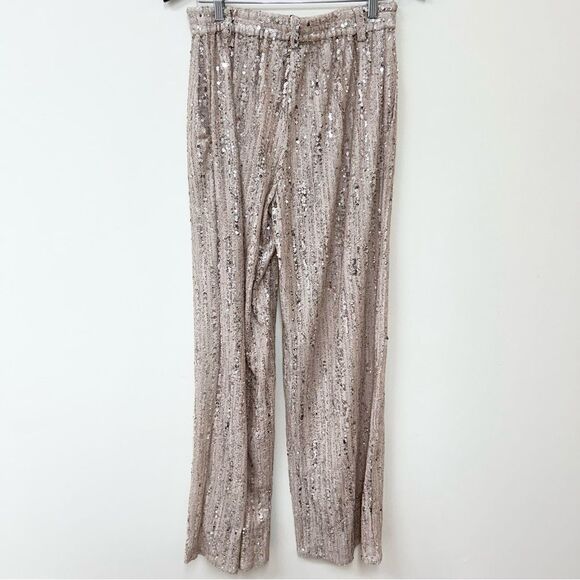 Aknvas Tate Sequined Wide-Leg Trousers Size 6 - Picture 10 of 11